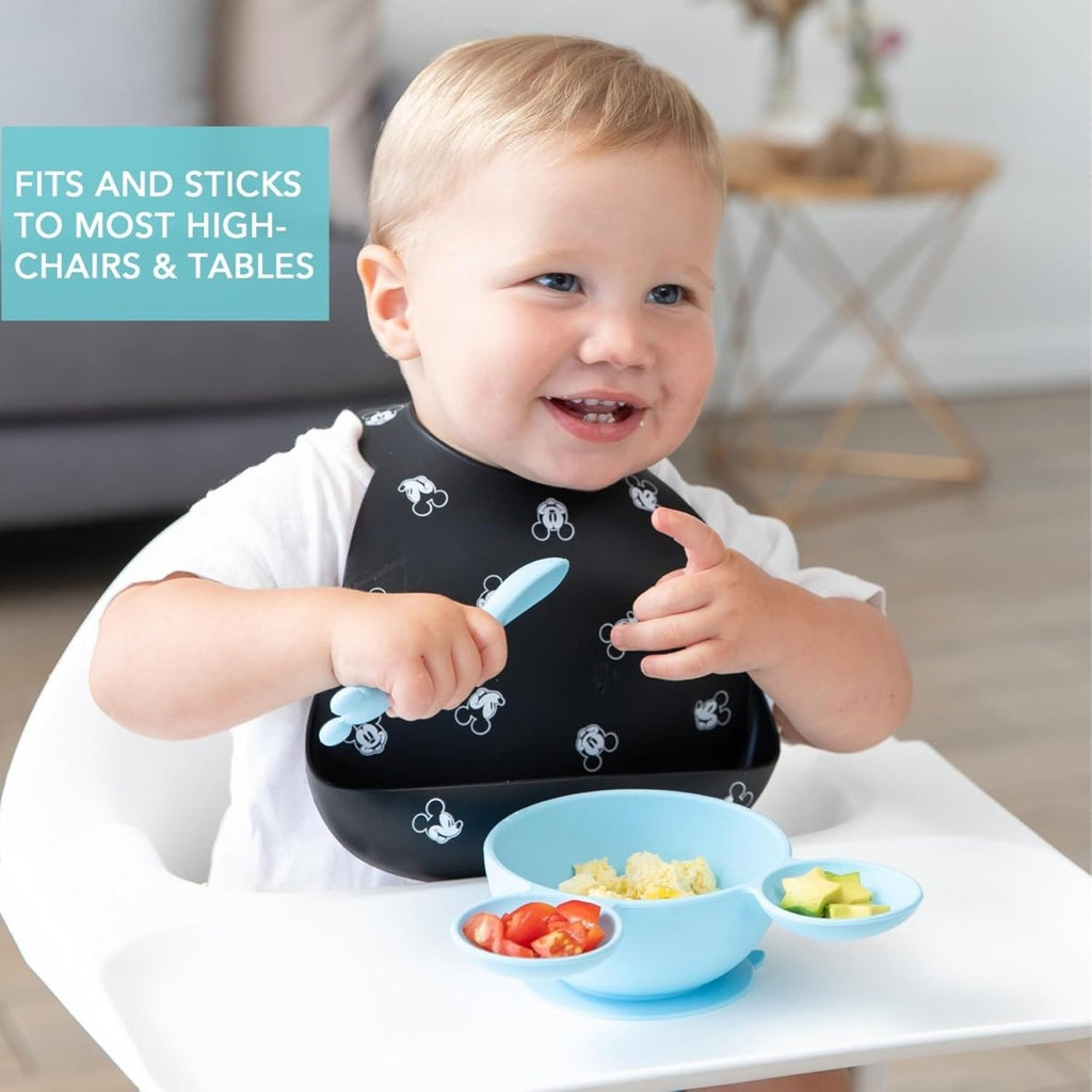 Bumkins Silicone Mickey Baby Feeding Set with Suction Bowl - LittleTreasures