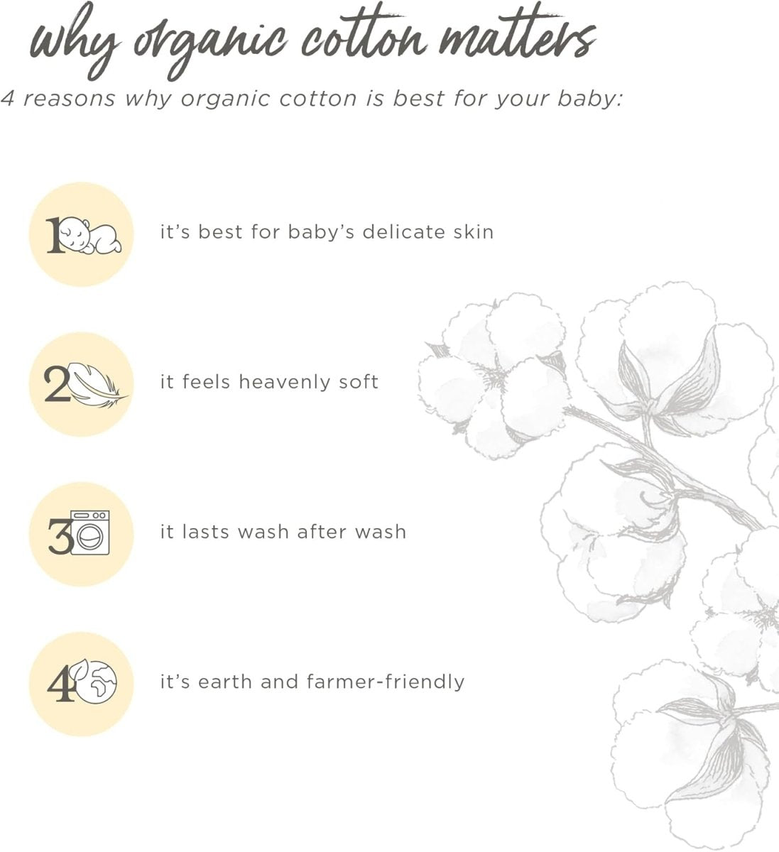 Burt's Bees Organic Cotton Baby Burp Cloths 5 - Pack Set - LittleTreasures