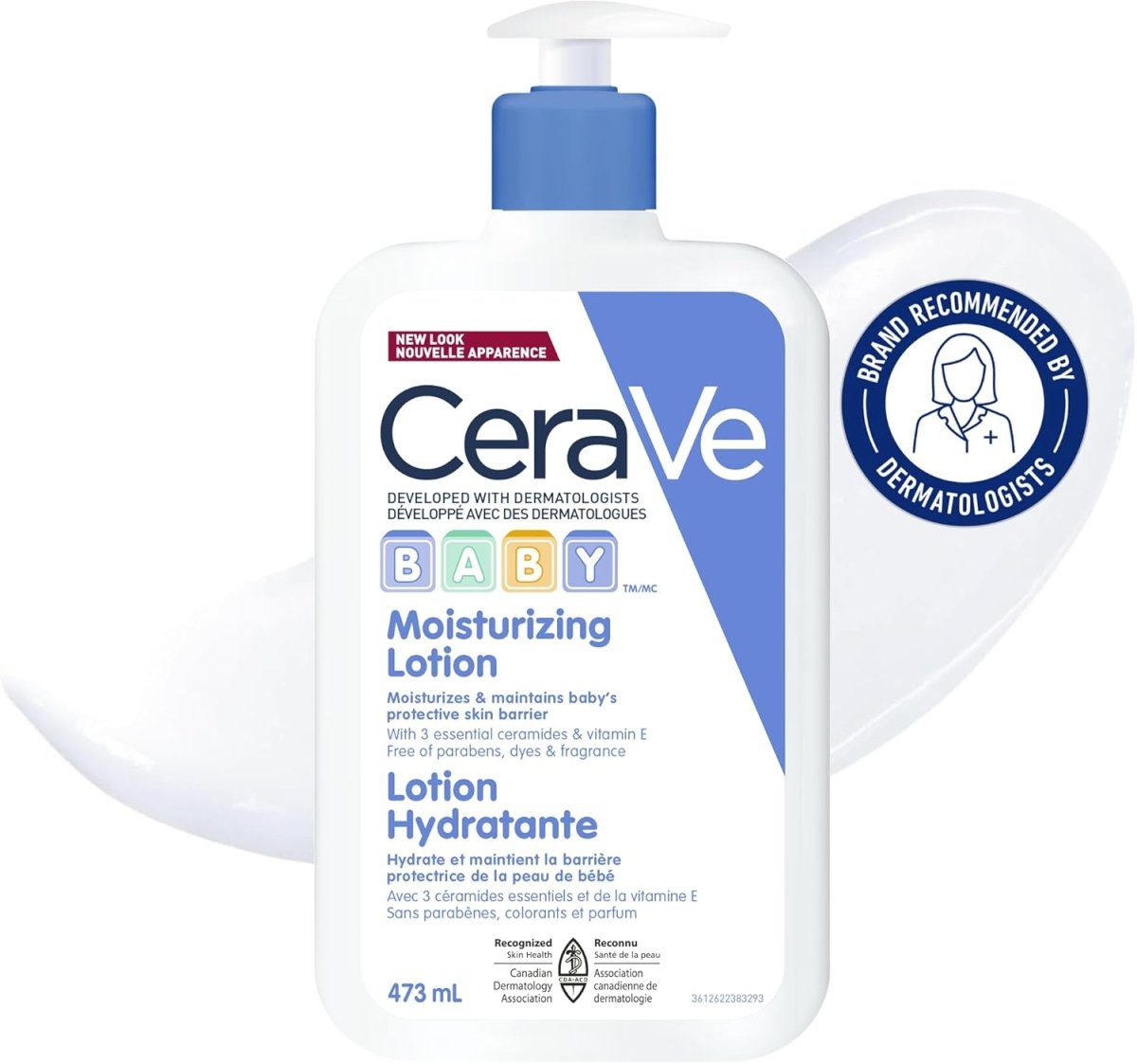 CeraVe BABY Moisturizing Lotion, Gentle Skin Care for Face & Body with Ceramides, Hyaluronic Acid, Niacinamide & Vitamin E. Fragrance - Free, Paraben - Free, Dye - free. Sensitive skin, non - greasy, 473ML - LittleTreasures