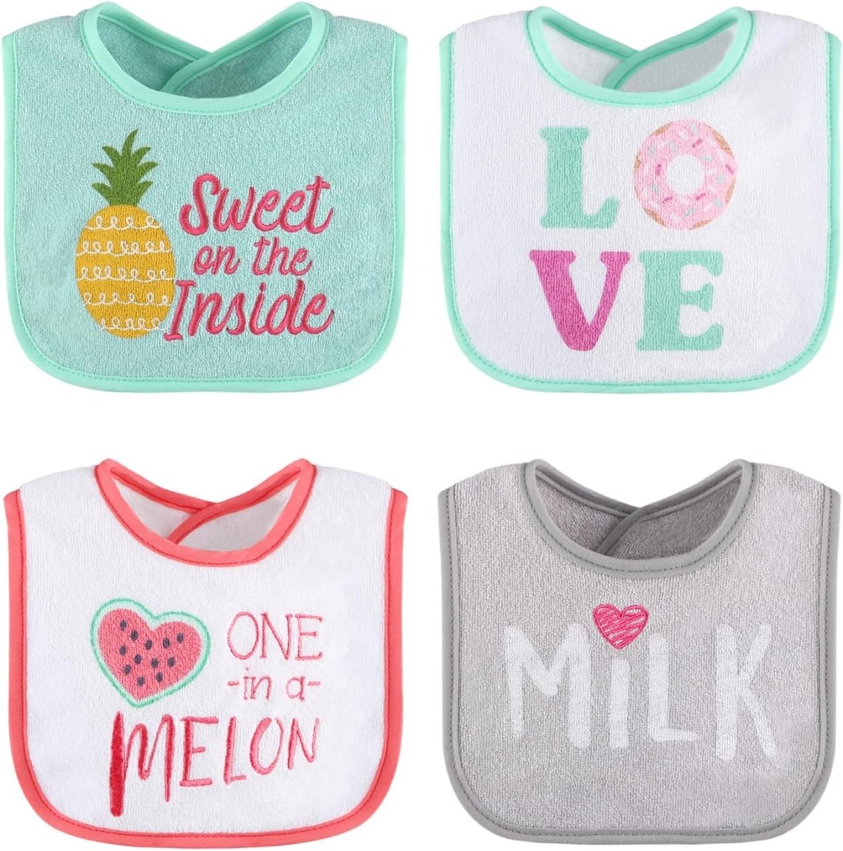 Charming Baby Girl Bib Set - 8 Soft & Absorbent Designs - LittleTreasures