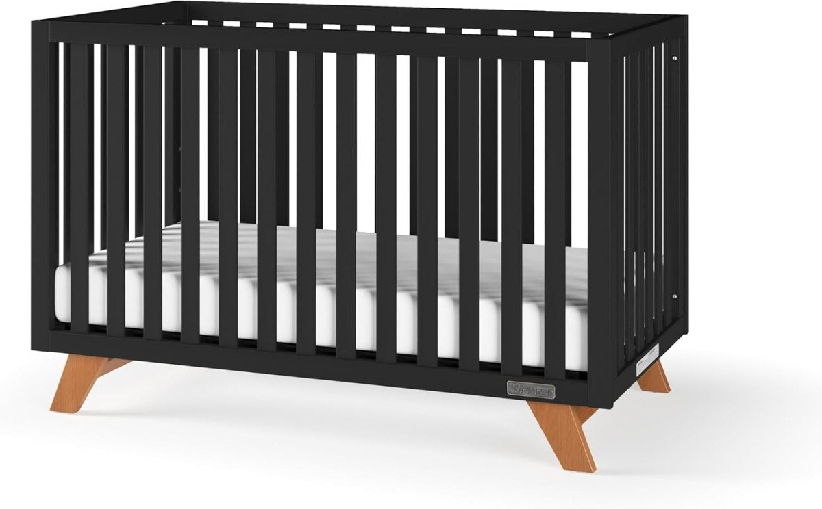 Child Craft SOHO 4 - in - 1 Convertible Crib, Baby Crib Converts to Day Bed, Toddler Bed and Full Size Bed, 3 Adjustable Mattress Positions, Non - Toxic, Baby Safe Finish (Ebony) - LittleTreasures
