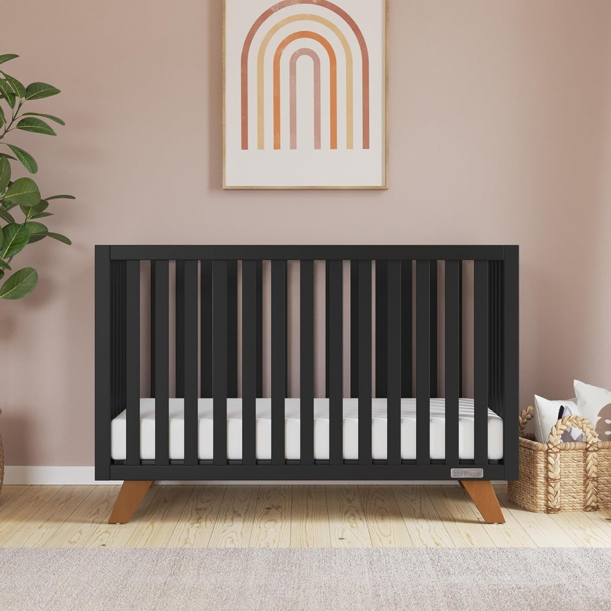 Child Craft SOHO 4 - in - 1 Convertible Crib, Baby Crib Converts to Day Bed, Toddler Bed and Full Size Bed, 3 Adjustable Mattress Positions, Non - Toxic, Baby Safe Finish (Ebony) - LittleTreasures