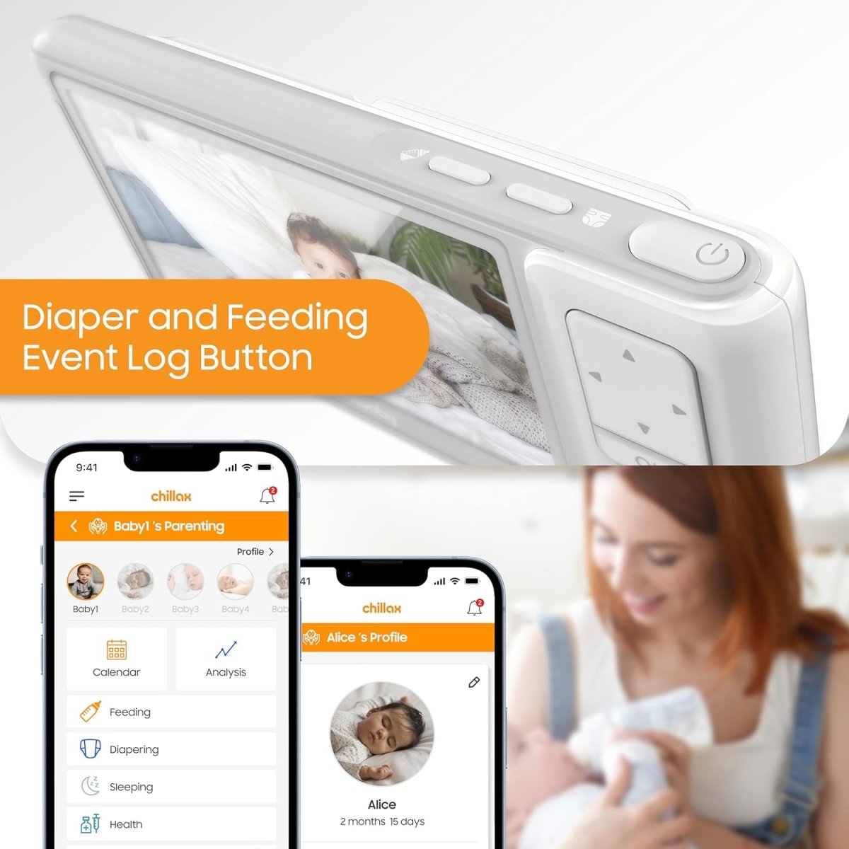 CHILLAX Giraffe Pro Max Baby Monitor – Video Baby Monitor with Full HD 1080p Camera and 5” 720P Video Parent Unit, Privacy Protection Switch, Auto Dimming LED, Gooseneck, 2 - Way Audio, Night Vision - LittleTreasures