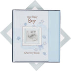 Christian Art Gifts Boy Baby Book of Memories Blue Keepsake Photo Album Our Baby Boy Memory Book Baby Book with Bible Verses, the First Year - LittleTreasures