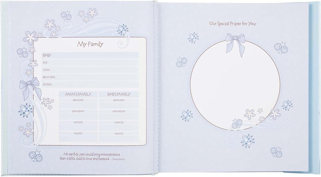 Christian Art Gifts Boy Baby Book of Memories Blue Keepsake Photo Album Our Baby Boy Memory Book Baby Book with Bible Verses, the First Year - LittleTreasures