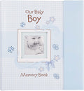 Christian Art Gifts Boy Baby Book of Memories Blue Keepsake Photo Album Our Baby Boy Memory Book Baby Book with Bible Verses, the First Year - LittleTreasures