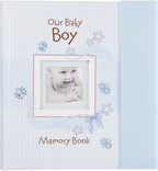 Christian Art Gifts Boy Baby Book of Memories Blue Keepsake Photo Album Our Baby Boy Memory Book Baby Book with Bible Verses, the First Year - LittleTreasures