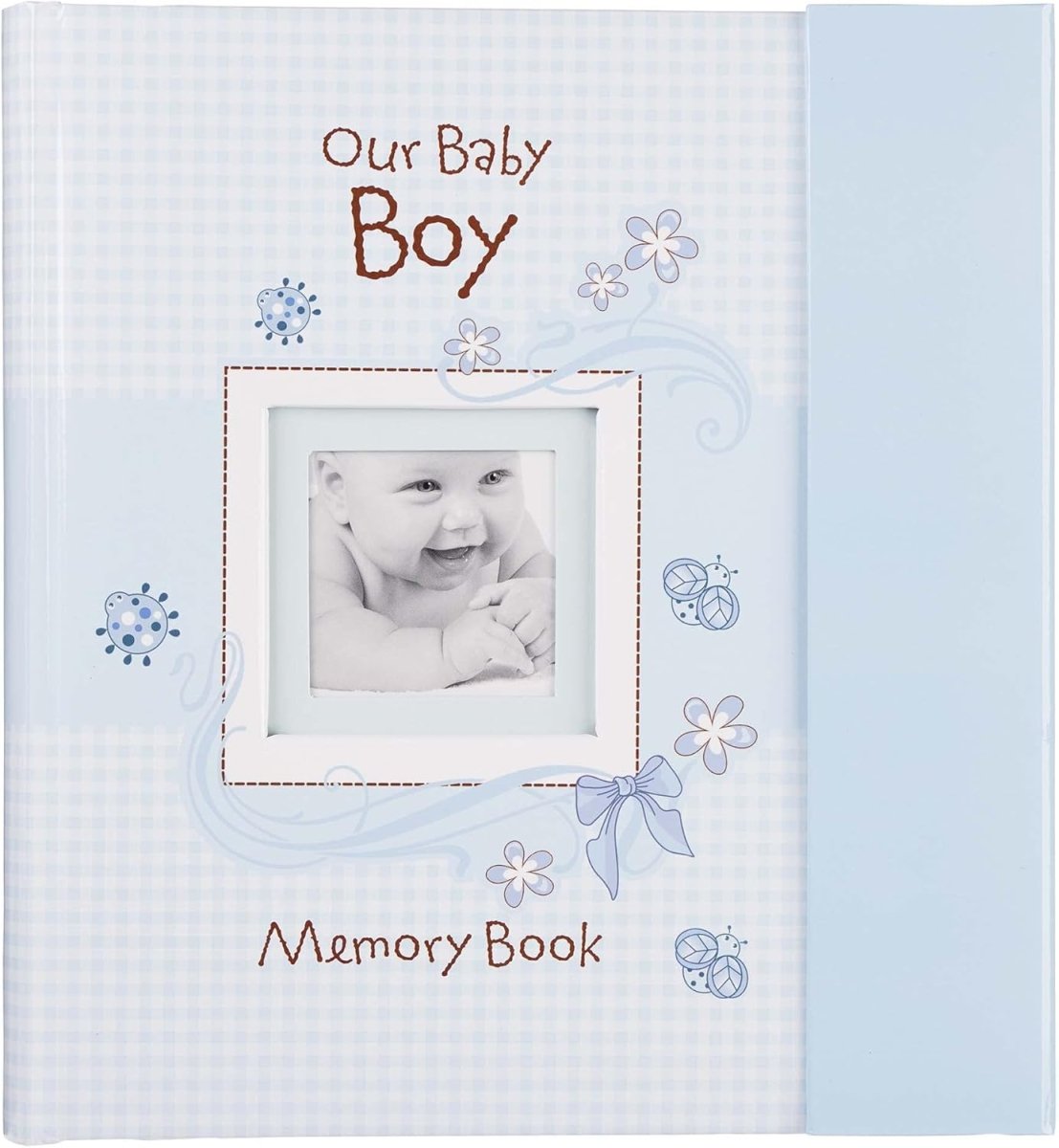 Christian Art Gifts Boy Baby Book of Memories Blue Keepsake Photo Album Our Baby Boy Memory Book Baby Book with Bible Verses, the First Year - LittleTreasures