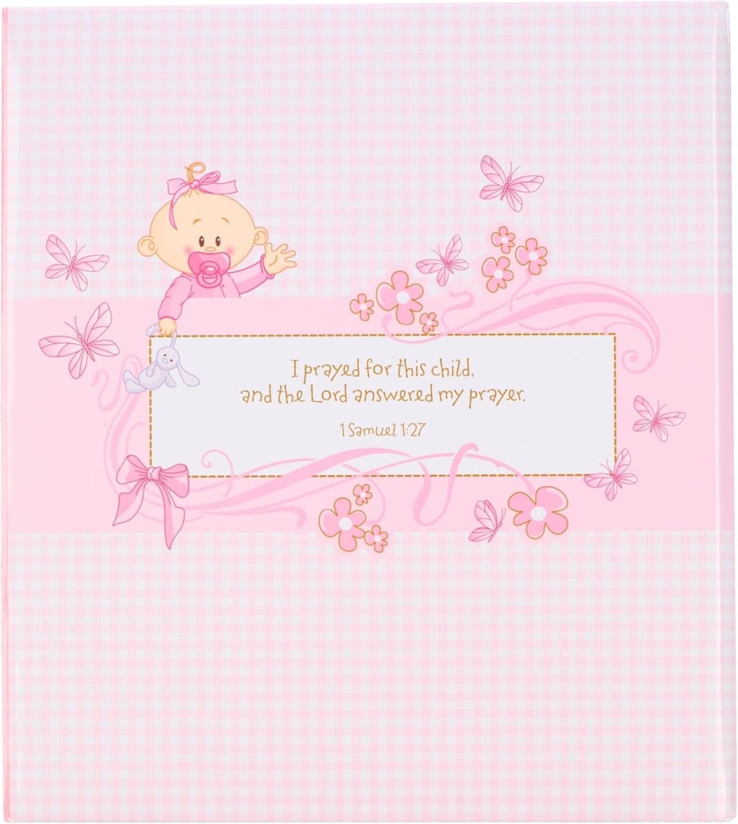 Christian Art Gifts Girl Baby Book of Memories Pink Keepsake Photo Album Our Baby Girl Memory Book Baby Book with Bible Verses, the First Year - LittleTreasures