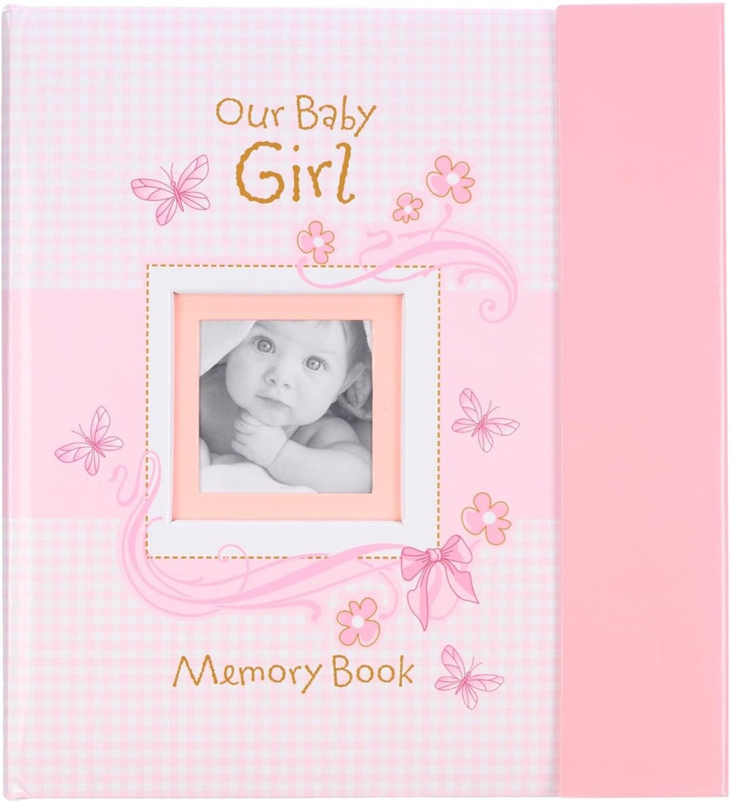 Christian Art Gifts Girl Baby Book of Memories Pink Keepsake Photo Album Our Baby Girl Memory Book Baby Book with Bible Verses, the First Year - LittleTreasures