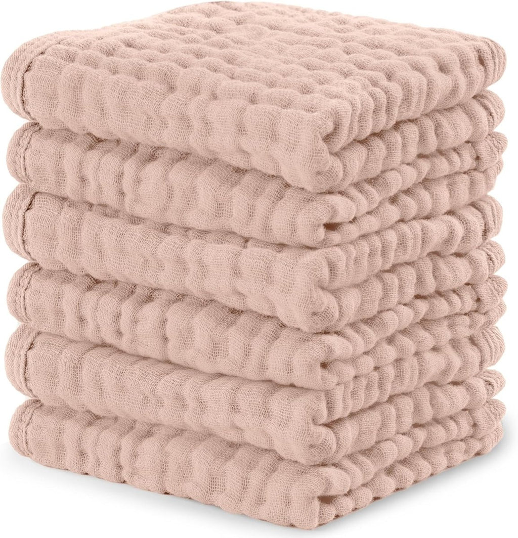 Comfy Cubs 100% Muslin Baby Burp Cloths - 10 Pack, 6 - Layer Absorbent - LittleTreasures