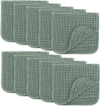 Comfy Cubs 100% Muslin Baby Burp Cloths - 10 Pack, 6 - Layer Absorbent - LittleTreasures