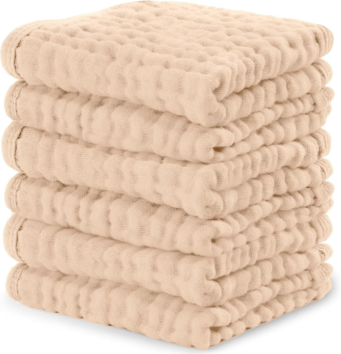 Comfy Cubs 100% Muslin Baby Burp Cloths - 10 Pack, 6 - Layer Absorbent - LittleTreasures