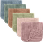 Comfy Cubs 100% Muslin Baby Burp Cloths - 10 Pack, 6 - Layer Absorbent - LittleTreasures