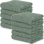 Comfy Cubs 100% Muslin Baby Burp Cloths - 10 Pack, 6 - Layer Absorbent - LittleTreasures