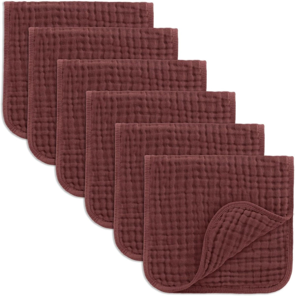Comfy Cubs 100% Muslin Baby Burp Cloths - 10 Pack, 6 - Layer Absorbent - LittleTreasures