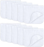 Comfy Cubs 100% Muslin Baby Burp Cloths - 10 Pack, 6 - Layer Absorbent - LittleTreasures