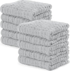 Comfy Cubs 100% Muslin Baby Burp Cloths - 10 Pack, 6 - Layer Absorbent - LittleTreasures