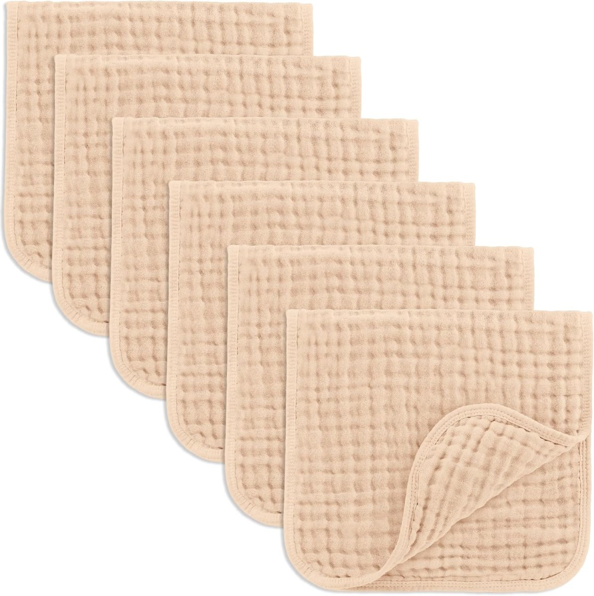 Comfy Cubs 100% Muslin Baby Burp Cloths - 10 Pack, 6 - Layer Absorbent - LittleTreasures