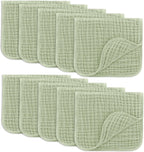 Comfy Cubs 100% Muslin Baby Burp Cloths - 10 Pack, 6 - Layer Absorbent - LittleTreasures