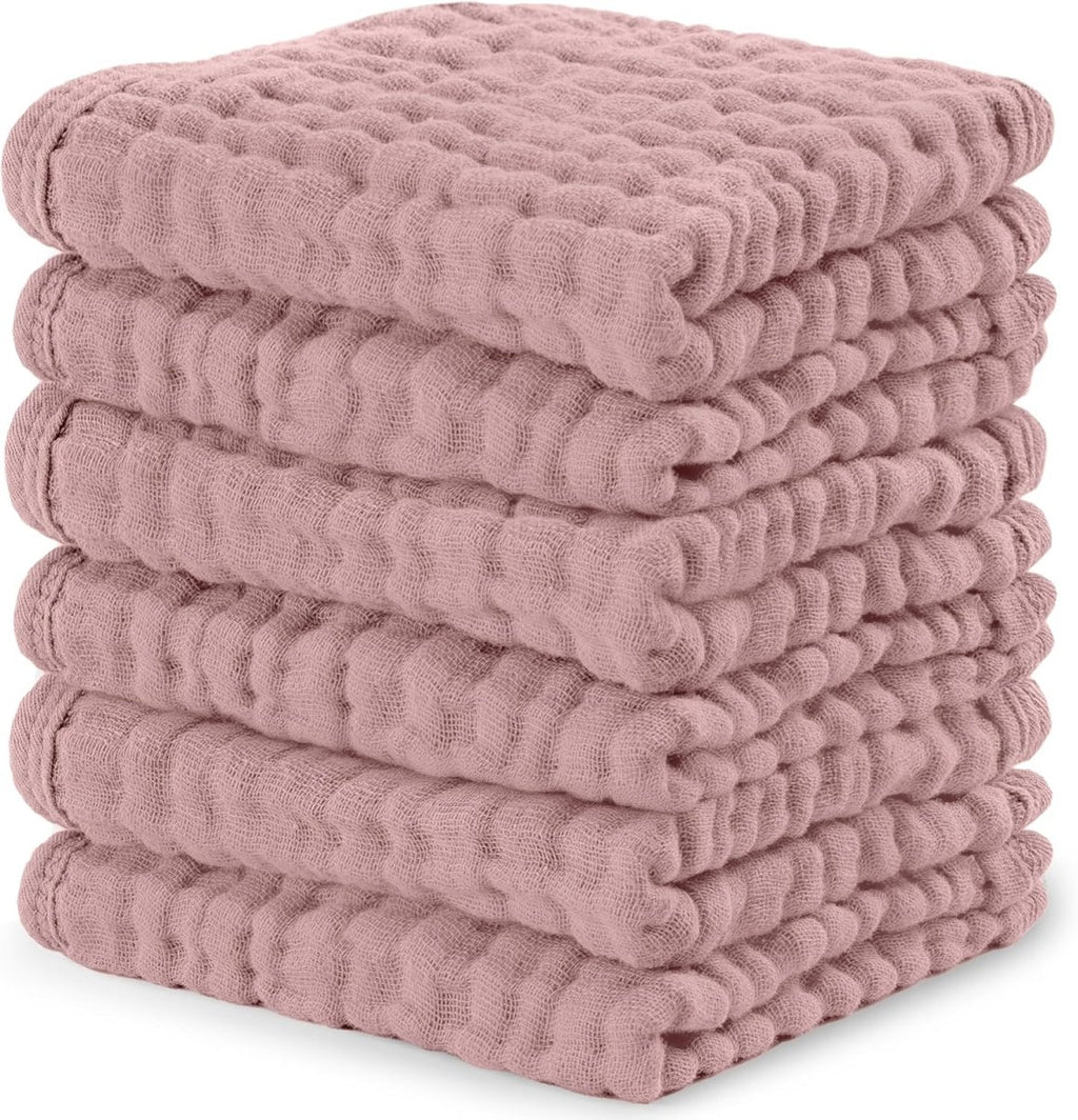 Comfy Cubs 100% Muslin Baby Burp Cloths - 10 Pack, 6 - Layer Absorbent - LittleTreasures