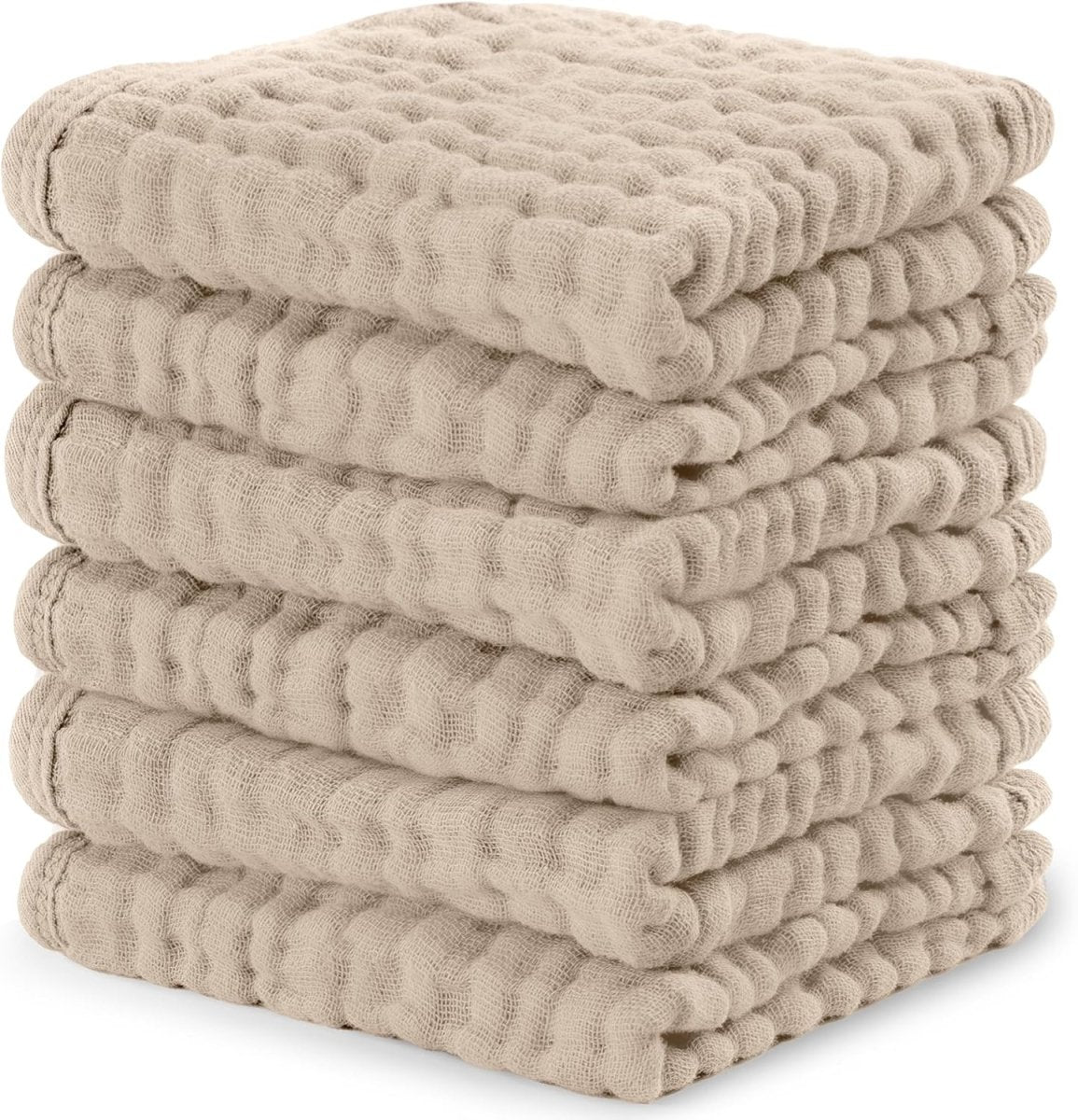 Comfy Cubs 100% Muslin Baby Burp Cloths - 10 Pack, 6 - Layer Absorbent - LittleTreasures