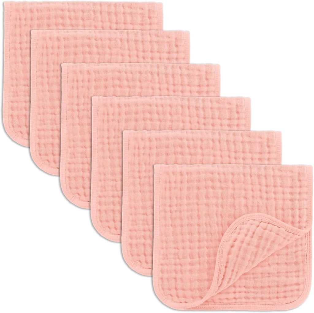 Comfy Cubs 100% Muslin Baby Burp Cloths - 10 Pack, 6 - Layer Absorbent - LittleTreasures