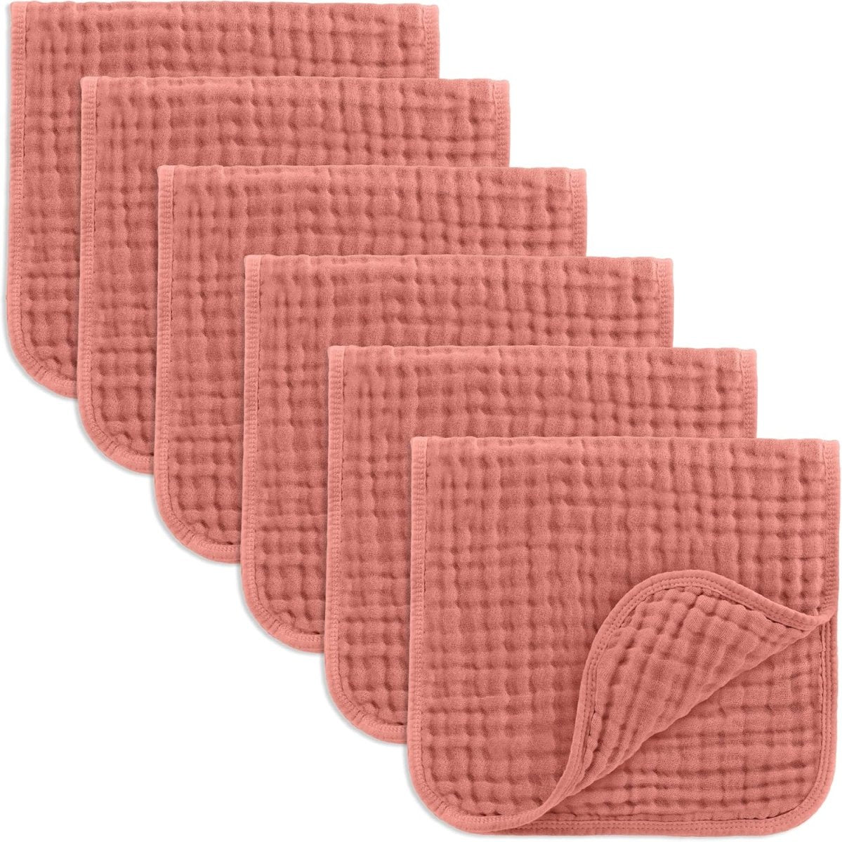 Comfy Cubs 100% Muslin Baby Burp Cloths - 10 Pack, 6 - Layer Absorbent - LittleTreasures
