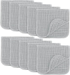 Comfy Cubs 100% Muslin Baby Burp Cloths - 10 Pack, 6 - Layer Absorbent - LittleTreasures