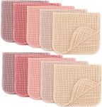 Comfy Cubs 100% Muslin Baby Burp Cloths - 10 Pack, 6 - Layer Absorbent - LittleTreasures