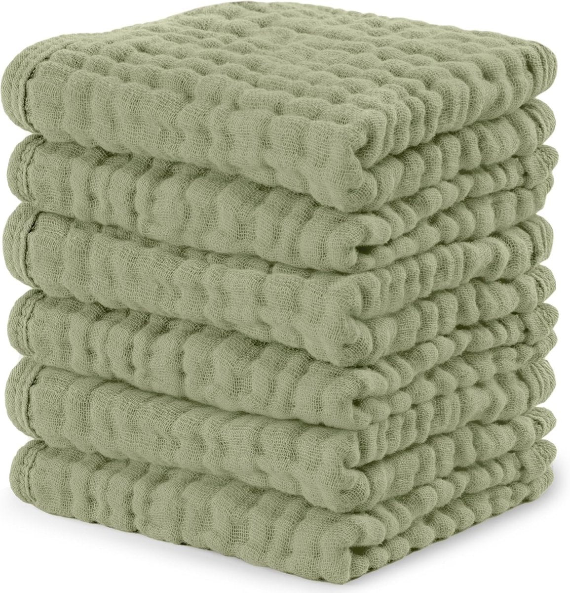 Comfy Cubs 100% Muslin Baby Burp Cloths - 10 Pack, 6 - Layer Absorbent - LittleTreasures