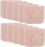 Comfy Cubs 100% Muslin Baby Burp Cloths - 10 Pack, 6 - Layer Absorbent - LittleTreasures