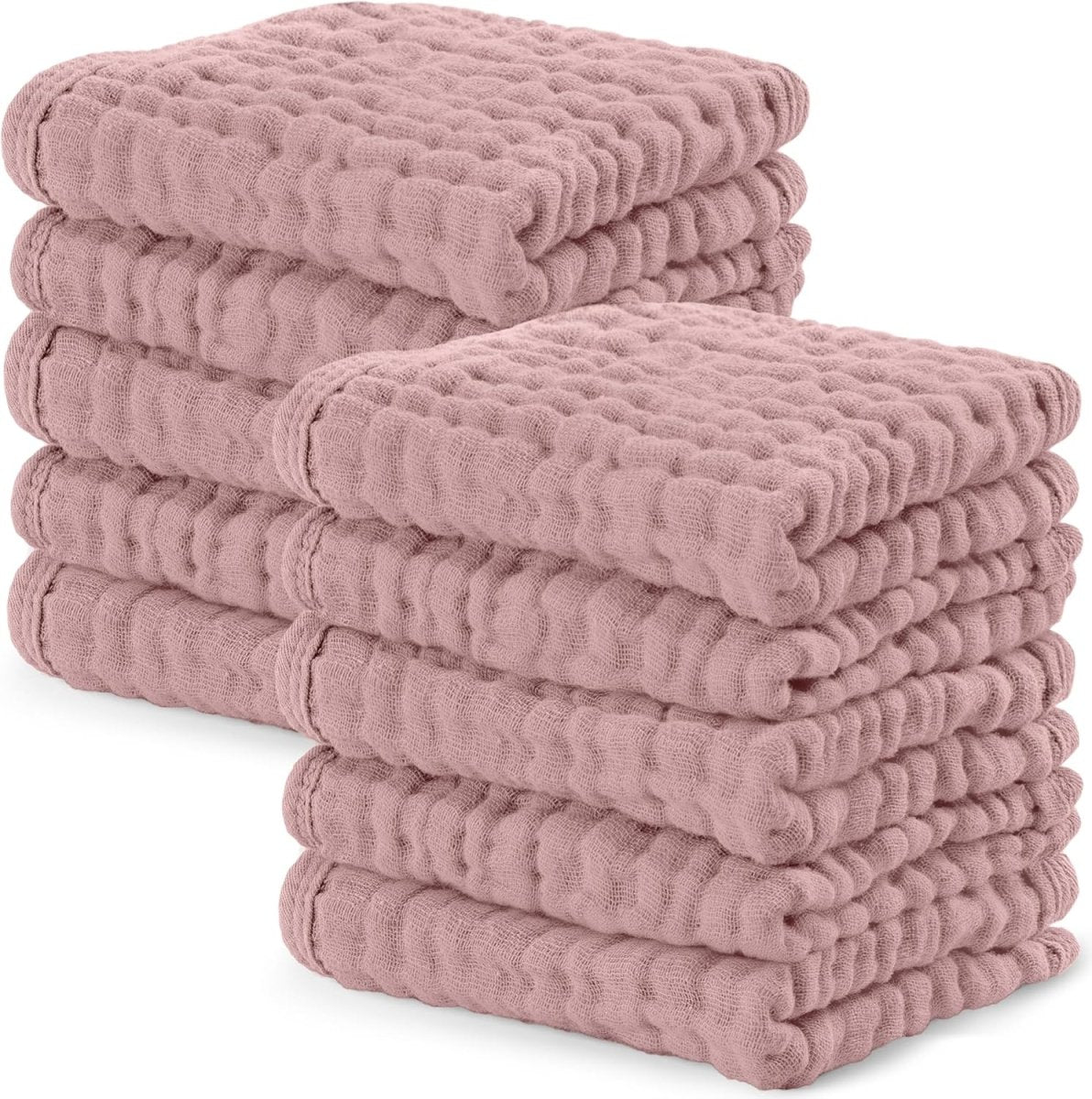 Comfy Cubs 100% Muslin Baby Burp Cloths - 10 Pack, 6 - Layer Absorbent - LittleTreasures