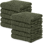 Comfy Cubs 100% Muslin Baby Burp Cloths - 10 Pack, 6 - Layer Absorbent - LittleTreasures