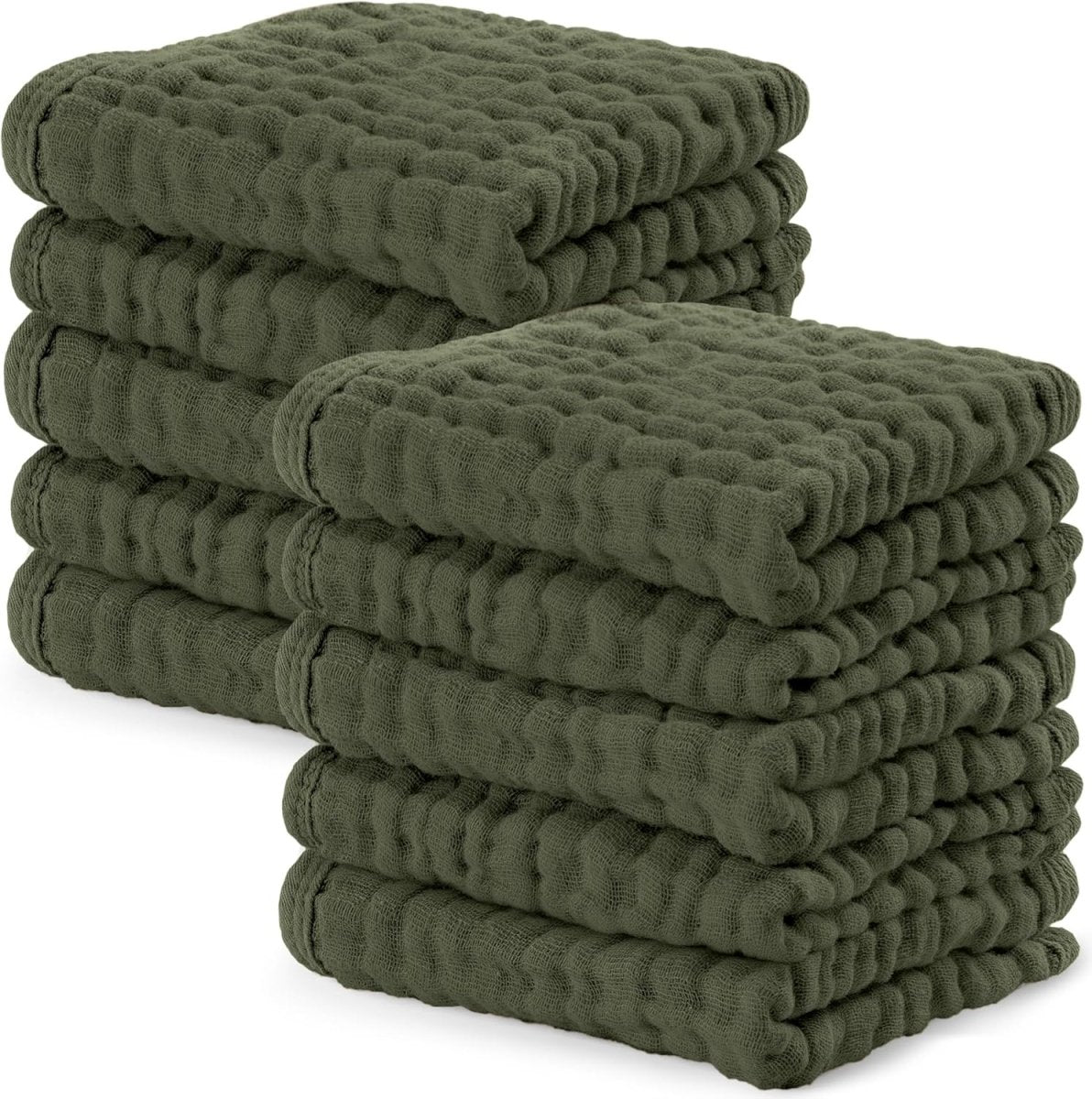 Comfy Cubs 100% Muslin Baby Burp Cloths - 10 Pack, 6 - Layer Absorbent - LittleTreasures