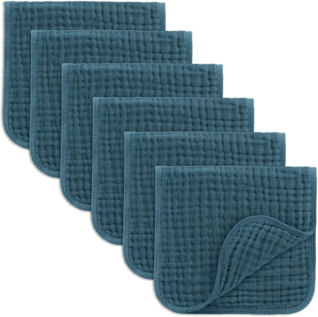 Comfy Cubs 100% Muslin Baby Burp Cloths - 10 Pack, 6 - Layer Absorbent - LittleTreasures