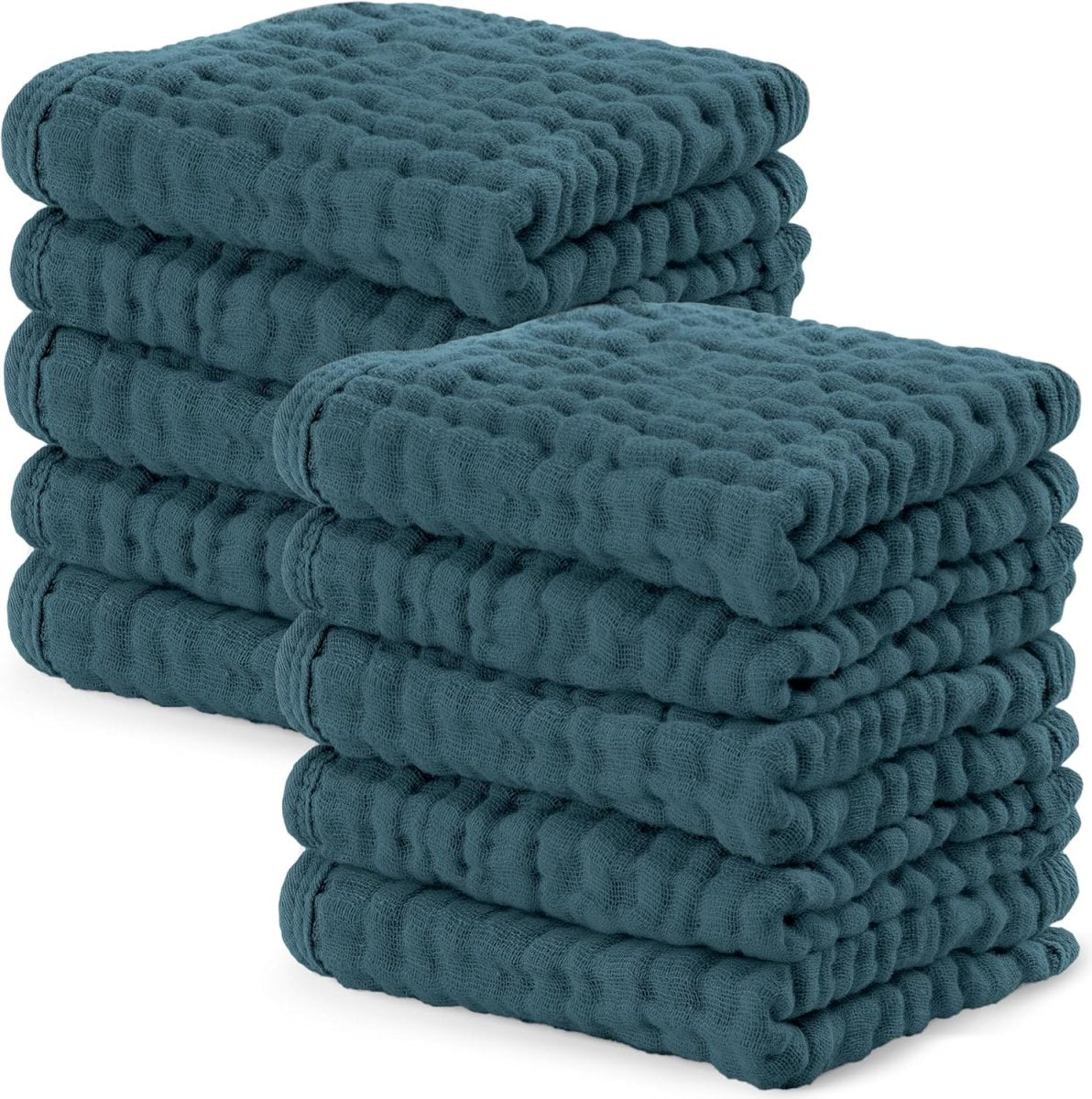 Comfy Cubs 100% Muslin Baby Burp Cloths - 10 Pack, 6 - Layer Absorbent - LittleTreasures