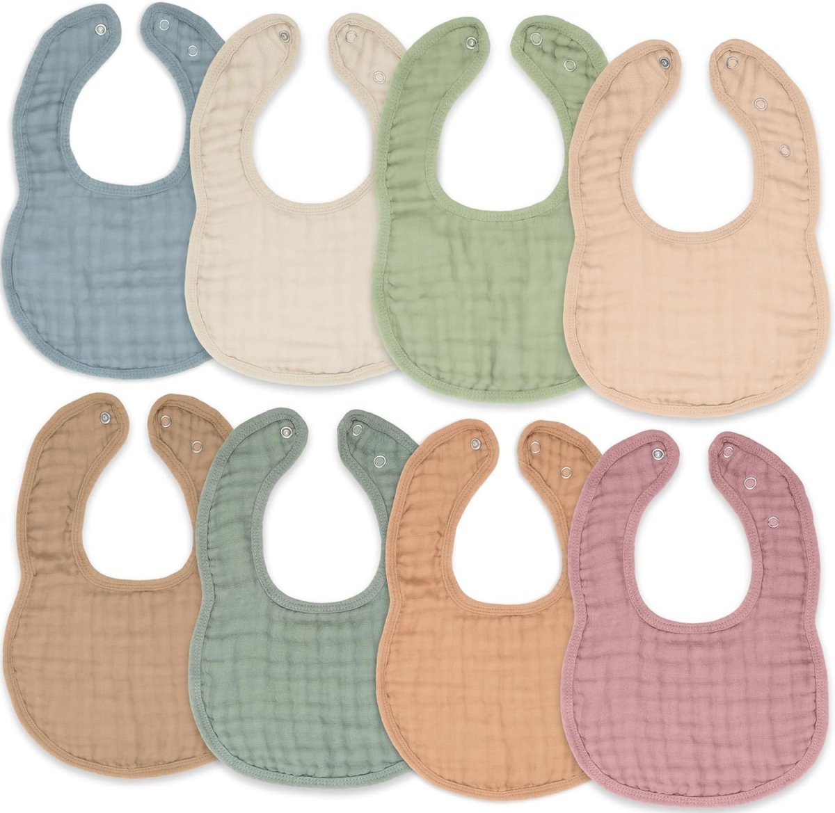 Comfy Cubs Muslin Baby Bibs, Drool Bibs, Adjustable with Easy Snaps, Teething & Drooling, Absorbent Bibs for Boys & Girls - LittleTreasures