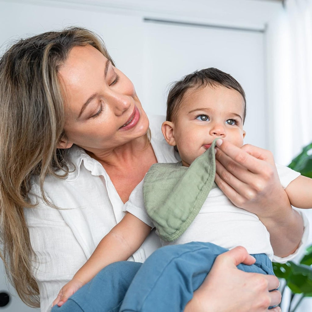 Comfy Cubs Muslin Baby Bibs, Drool Bibs, Adjustable with Easy Snaps, Teething & Drooling, Absorbent Bibs for Boys & Girls - LittleTreasures
