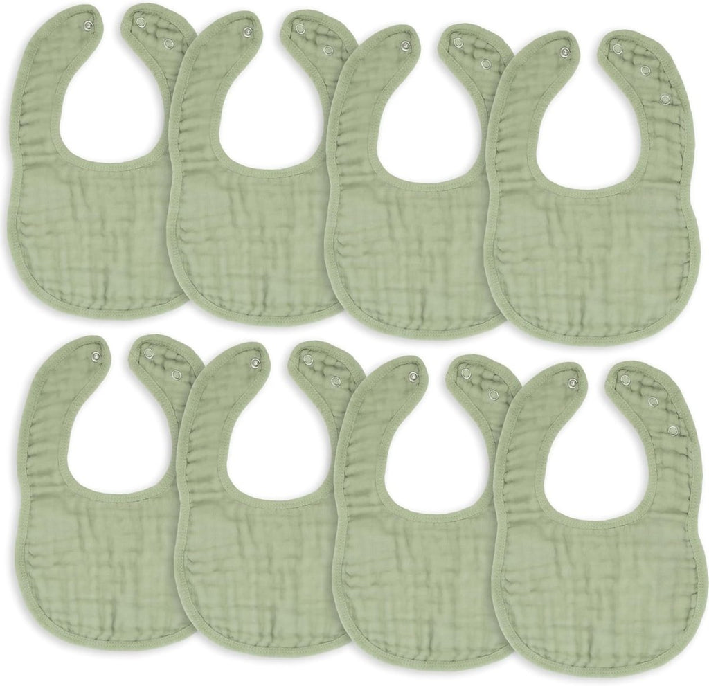 Comfy Cubs Muslin Baby Bibs, Drool Bibs, Adjustable with Easy Snaps, Teething & Drooling, Absorbent Bibs for Boys & Girls - LittleTreasures