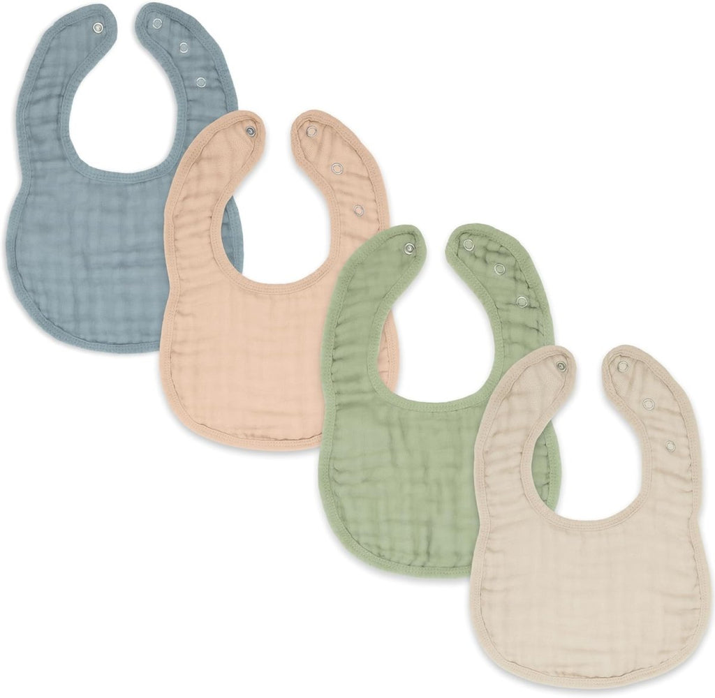 Comfy Cubs Muslin Baby Bibs, Drool Bibs, Adjustable with Easy Snaps, Teething & Drooling, Absorbent Bibs for Boys & Girls - LittleTreasures