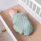 Comfy Cubs Muslin Swaddle Blankets Pack of 4 - 119 x 119 cm, Soft Cotton Baby Blanket Set, Large Swaddling Wraps for Newborns - Self - Soothing Baby Swaddle - Sun, Rainbow, Rain, Doodle - LittleTreasures