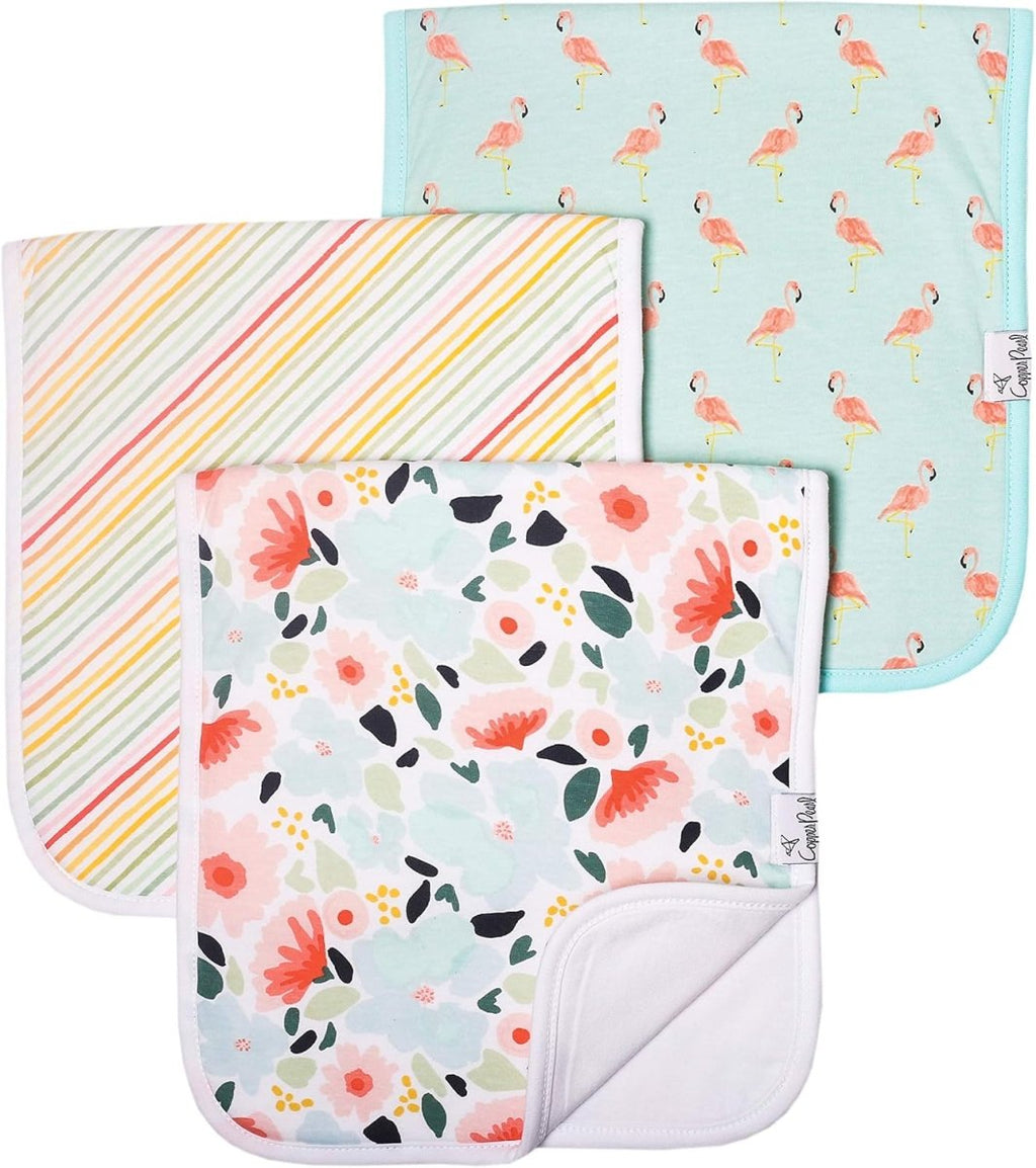 Copper Pearl Baby Burp Cloth Large 21''x10'' Size Premium Absorbent Triple Layer 3 - Pack Gift Set "Autumn" - LittleTreasures