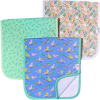 Copper Pearl Baby Burp Cloth Large 21''x10'' Size Premium Absorbent Triple Layer 3 - Pack Gift Set Birdie - LittleTreasures