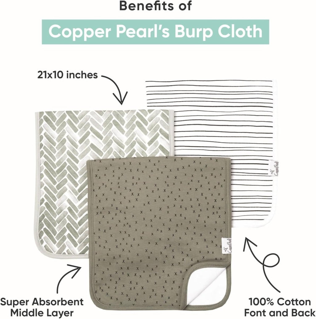 Copper Pearl Bennie Super Absorbent Baby Burp Cloths, 21x10 Inch - LittleTreasures