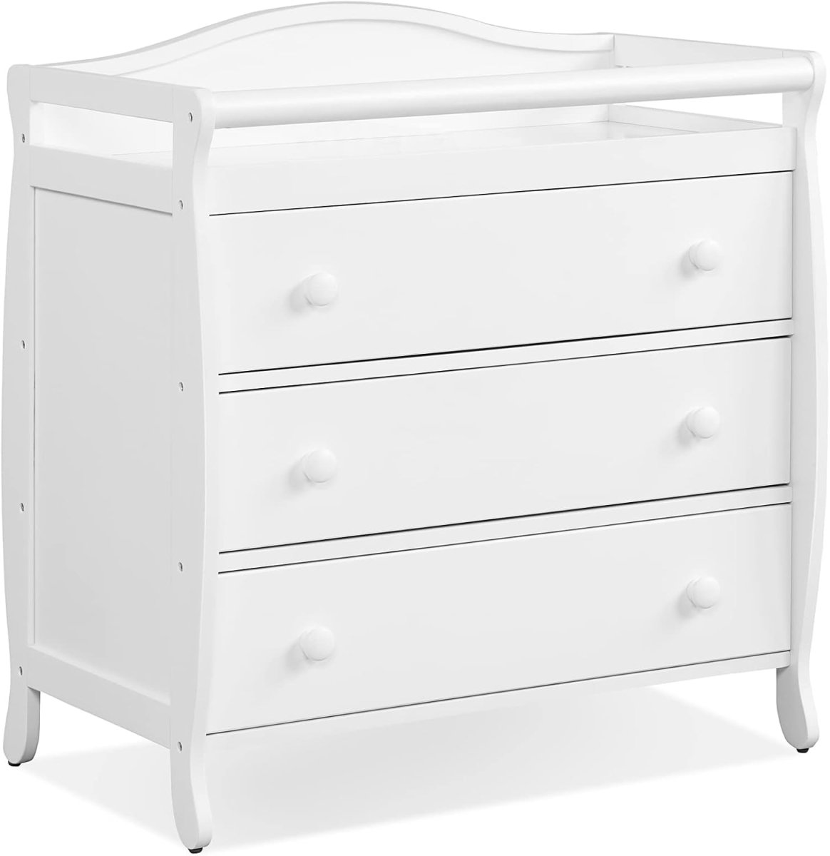 Costzon 3 - Drawer Changing Table, Infant Diaper Changing Station with Drawers, Safety Rails & Strap, Baby Changing Table Dresser for Nursery, Easy Assembly (White) - LittleTreasures