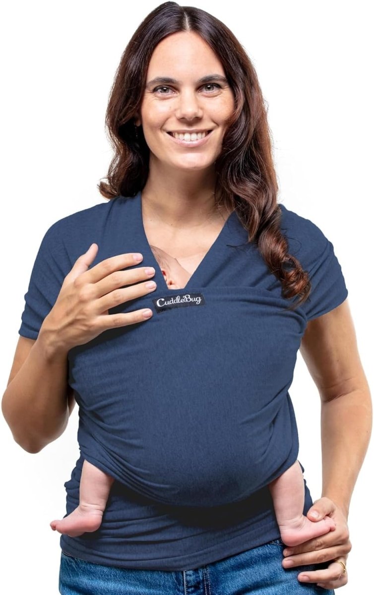 CuddleBug Baby Wrap - Hands - Free Baby Carrier Wrap - Soft & Stretchy Baby Wraps Carrier - Baby Carrier Newborn to Toddler 3 - 15 kg - One - Size - Fits - All Baby Holder Wrap - Hip - Healthy Wrap (Grey) - LittleTreasures