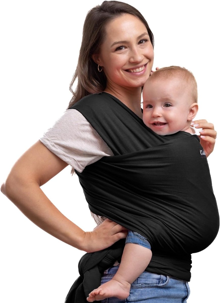 CuddleBug Baby Wrap - Hands - Free Baby Carrier Wrap - Soft & Stretchy Baby Wraps Carrier - Baby Carrier Newborn to Toddler 3 - 15 kg - One - Size - Fits - All Baby Holder Wrap - Hip - Healthy Wrap (Grey) - LittleTreasures