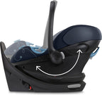 Cybex Aton G Swivel Infant Car Seat with SensorSafe, Featuring 180 - Degree Rotating Base for Easy In and Out, Lightweight, Adjustable Head Rest, SAFELOCK™ Belt Tensioner - Ocean Blue - LittleTreasures