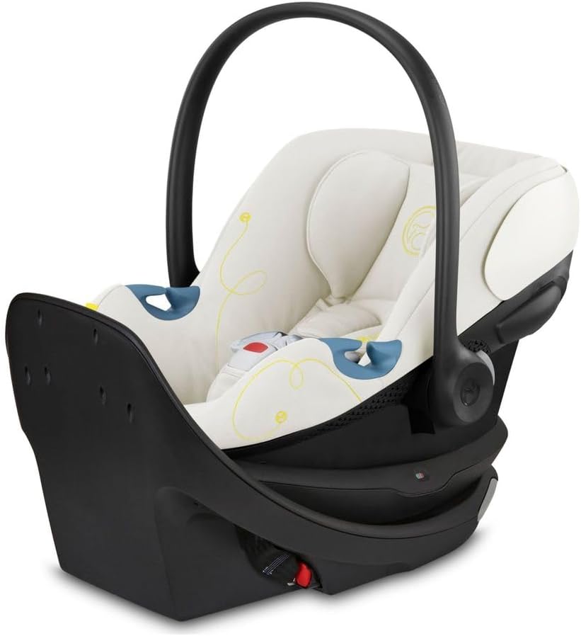 Cybex Aton G Swivel Infant Car Seat with SensorSafe, Featuring 180 - Degree Rotating Base for Easy In and Out, Lightweight, Adjustable Head Rest, SAFELOCK™ Belt Tensioner - Seashell Beige - LittleTreasures